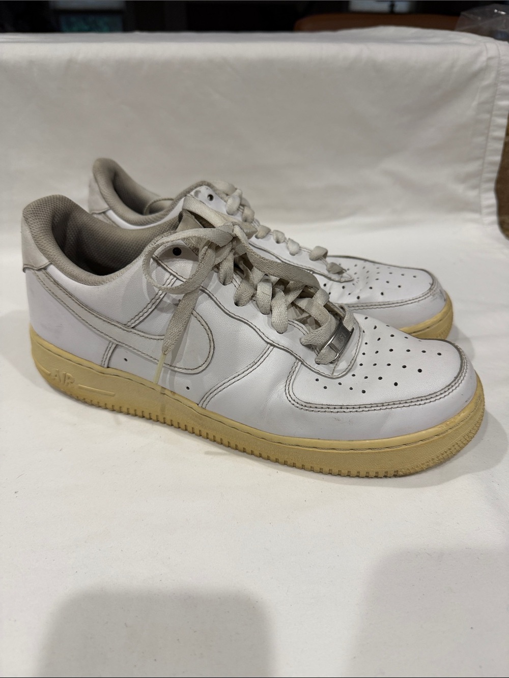 Nike White Low-Top Sneakers with Cream Sole